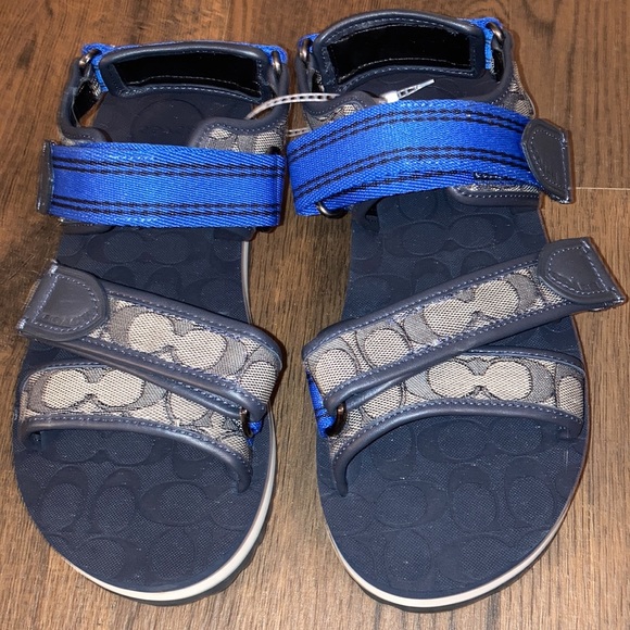New! Coach Men’s Signature Jacquard Sport Sandals  Size 9 - Picture 8 of 9